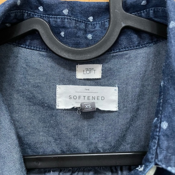 Softened navy chambray in heart dot print - XS - Picture 3 of 6